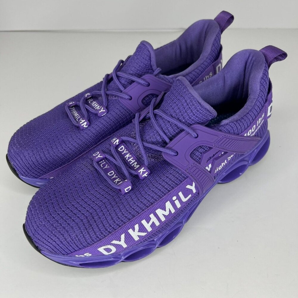 DYKHMily Unisex D91823 Purple Lace Up Mesh Sneaker Size 6.5M 8.5W Athletic Shoes